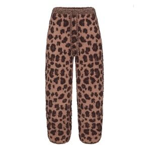 SKIMS Kids Sienna Leopard Print Cozy Fairisle Jogger Pajama Bottoms Size 4 5